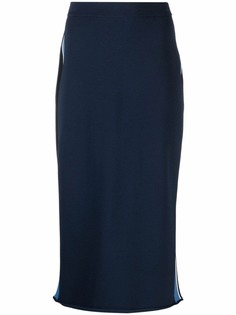 Theory side-stripe midi skirt