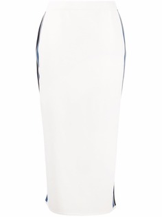 Theory side-stripe midi skirt