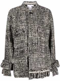 Erika Cavallini asymmetrical ruffle-trim shirt jacket