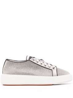 Santoni Derby sequin-embellished low-top sneakers