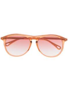Chloé Eyewear солнцезащитные очки в прозрачной круглой оправе