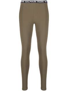 Balmain logo-waistband leggings
