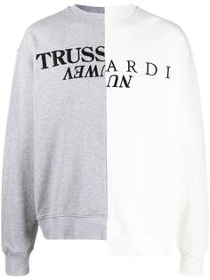 Trussardi толстовка асимметричного кроя с логотипом