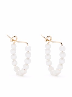 Mizuki серьги-кольца из желтого золота с жемчугом