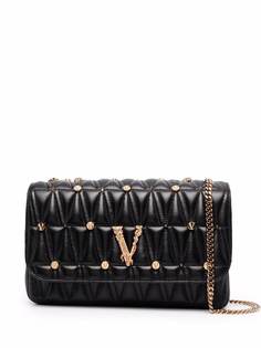 Versace стеганая сумка на плечо Virtus с заклепками