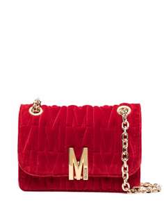 Moschino бархатная сумка через плечо с логотипом