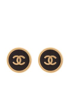 Chanel Pre-Owned серьги-клипсы 2000-х годов с логотипом CC