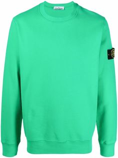 Stone Island толстовка с круглым вырезом и нашивкой-логотипом
