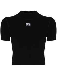 Alexander Wang укороченный топ с нашивкой-логотипом