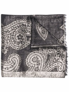 Etro шарф с вышитым узором пейсли