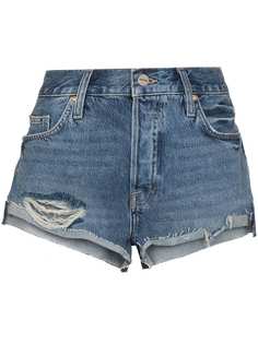 FRAME джинсовые шорты Le Grand Garcon с эффектом потертости