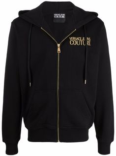 Versace Jeans Couture худи на молнии с вышитым логотипом