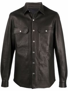 Rick Owens кожаная куртка-рубашка