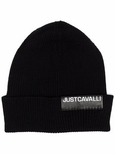 Just Cavalli шапка бини с нашивкой-логотипом