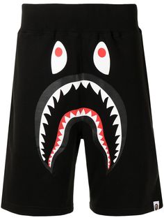 A BATHING APE® спортивные шорты с принтом Shark