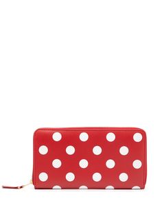 Comme Des Garçons Wallet кошелек с круговой молнией и узором в горох