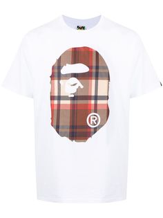 A BATHING APE® футболка Big Ape Head в клетку