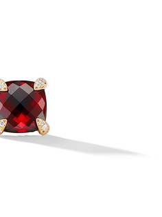 David Yurman серьги-гвоздики Châtelaine из желтого золота с бриллиантами и гранатами