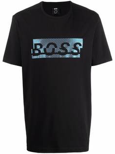 BOSS футболка с логотипом металлик