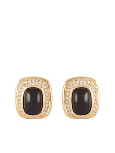 Christian Dior 1980s pre-owned crystal-embellished clip-on earrings