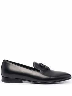 Roberto Cavalli Mirror Snake logo loafers