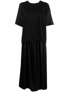 MM6 Maison Margiela многослойное платье-футболка длины макси