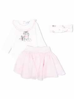 Monnalisa cat-print skirt set