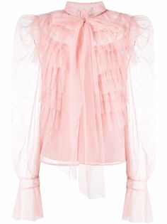 RED Valentino блузка с оборками и узором в горох