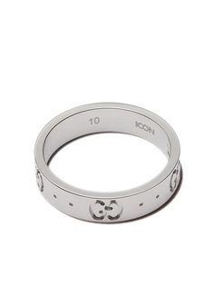 Gucci GUCCI 18K WG ICON LOGO BND RNG