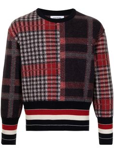 Thom Browne check-print merino jumper