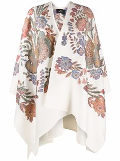 Etro floral embroidered cape coat