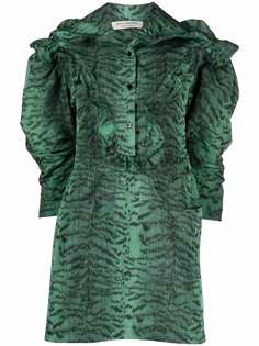 Philosophy Di Lorenzo Serafini платье-рубашка с оборками и тигровым принтом