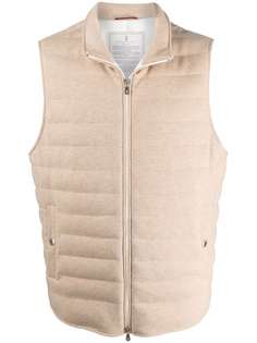 Brunello Cucinelli дутый жилет на молнии