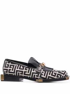 Balmain monogram-print loafers