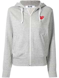Comme Des Garçons Play Heart-appliqué zipped hoodie