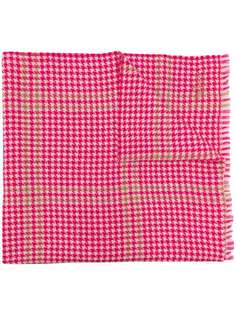 Mulberry reversible tri-colour frayed-edge scarf