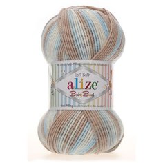 Пряжа для вязания Alize Baby Best Batik 100г 240м (10% бамбук, 90% акрил) с эффектом АНТИПИЛЛИНГ (6657 секционный), 5 мотков