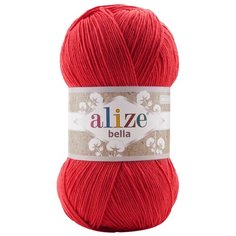 Пряжа для вязания Alize Bella 100 100гр. 360м.(100% хлопок) (56 красный), 5 мотков