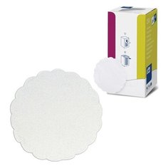 Подставки под чашку (коастер) бумажные TORK, комплект 250 шт., белые, 8-слойные, диаметр 9 см, зубчатый край, 474474