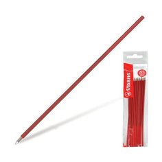 Стержни шариковые STABILO "Liner", набор 10 шт., 135 мм, узел 0,7 мм, линия 0,3 мм, красные, 029F/10/40