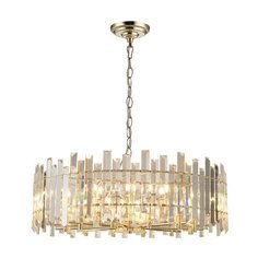 Интерьерная подвесная люстра в стиле Контемпорари на 12 ламп с площадью освещения до 36 кв.м. LH0049/12P-GD-CL Люмьен Холл