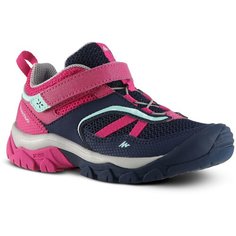 Кросовки для горных походов на липучке для девочек CROSSROCK, р. 24–34, размер: 25, цвет: Яркий Розовый/Синий Графит QUECHUA Х Декатлон Decathlon