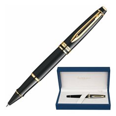 Ручка-роллер подарочная WATERMAN "Expert 3 Black Lacquer GT", черный лак, позолоченные детали, черная, S0951680, 1 шт.