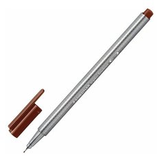 Ручка капиллярная (линер) STAEDTLER "Triplus Fineliner", КОРИЧНЕВАЯ, трехгранная, линия письма 0,3 мм, 334-76, 6 шт.