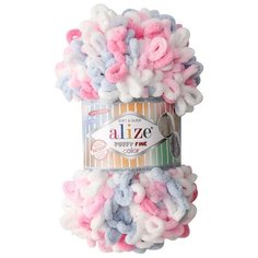 Пряжа Alize Puffy Fine Color 100г. 14,5м. (100% микрополиэстер) (5945 секционный) 5 мотков