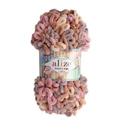 Пряжа Alize Puffy Fine Color 100г. 14,5м. (100% микрополиэстер) (6033 секционный) 5 мотков