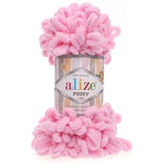 Пряжа Alize Puffy 100г 9м (100% микрополиэстер) (185 розовый) 5 мотков