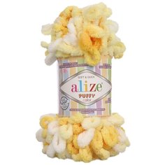 Пряжа Alize Puffy Color 100г 9м (100% микрополиэстер) (5921 секционный), 5 мотков