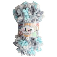 Пряжа Alize Puffy Fine Color 100г. 14,5м. (100% микрополиэстер) (5939 секционный) 5 мотков