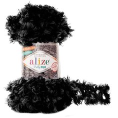 Пряжа Alize Puffy Fur 100гр. 6м. (100% полиэстер) (6101) 5 мотков